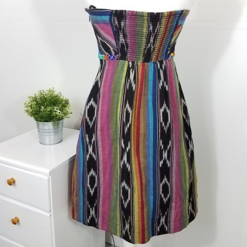 🔥3/$15 Edme & Esyllte Beaded Ikat Pueblo Dress - Picture 3 of 7
